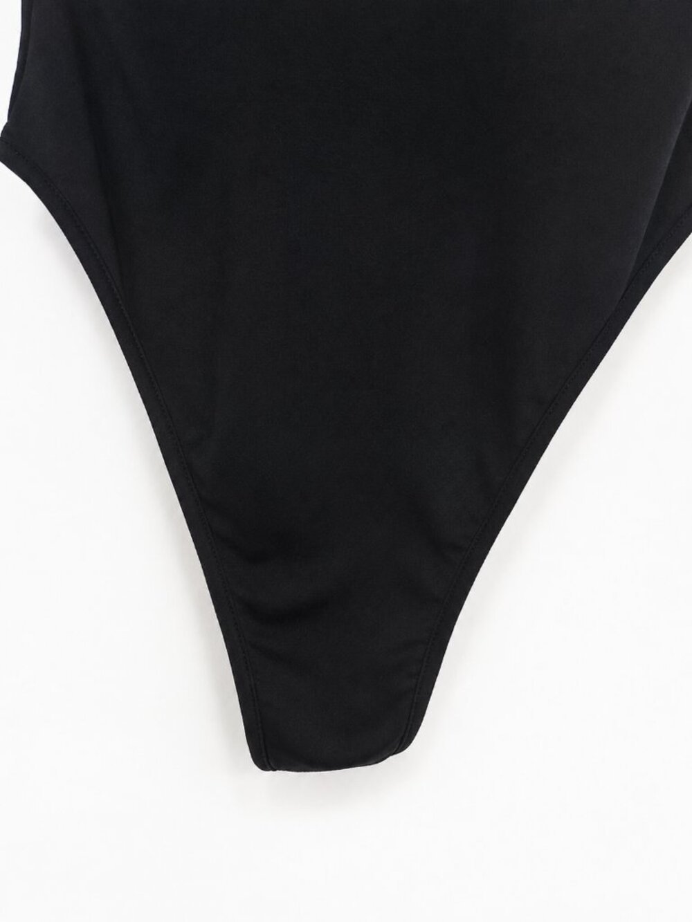 Black Sleeveless V-Neck Bodysuit Size M Stretch Polyester Spandex - Picture 4 of 8